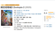 迪士尼动画电影《疯狂动物城2》票房破35亿 豆瓣评分降至8.4 ！