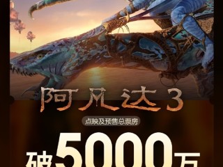 映前3天 《阿凡达3》预售总票房破5000万 ！