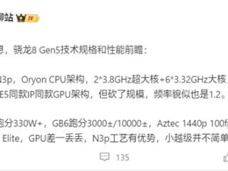 一加全球首发！高通骁龙8 Gen5规格揭晓：跑分破330万 ！