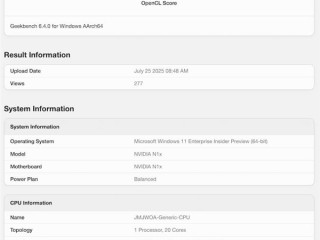 “内置RTX 5070” ！NVIDIA首款N1X笔记本处理器跑分曝光：真正挑战x86的ARM SoC !