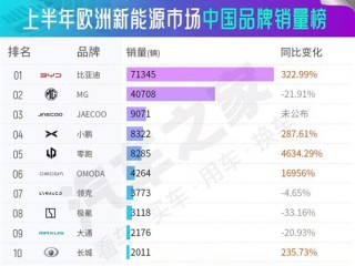 同比暴涨超300%！比亚迪拿下欧洲新能源中国车企第一 !