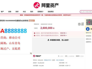 尾号8888888手机靓号流拍：起拍价260万元 套餐月租18元 ！