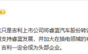 吉利杨学良回应出售睿蓝股权：只是转让给吉利汽车集团 ！