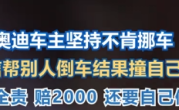 挡路奥迪车主自信帮倒车却撞自己车：被判全责 赔2000 ！