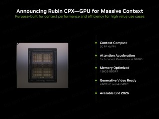 NVIDIA官宣新GPU Rubin CPX！多达128GB显存、推理性能高达百万token !